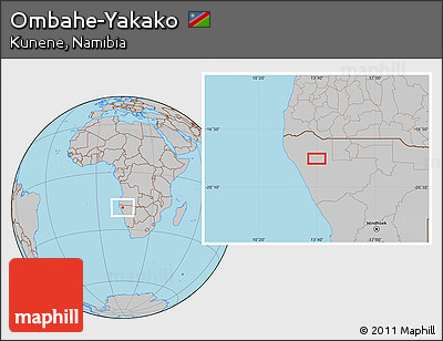 Gray Location Map of Ombahe-Yakako