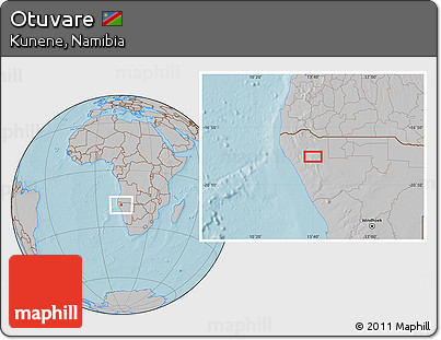 Gray Location Map of Otuvare, hill shading