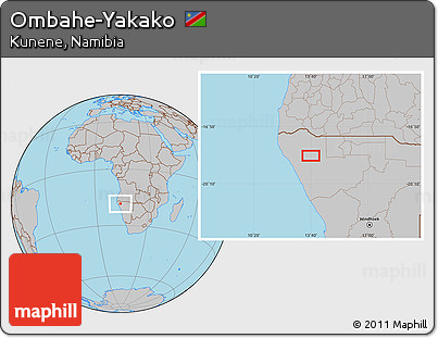 Gray Location Map of Ombahe-Yakako
