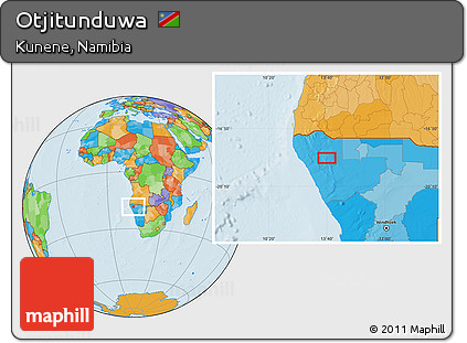 Political Location Map of Otjitunduwa