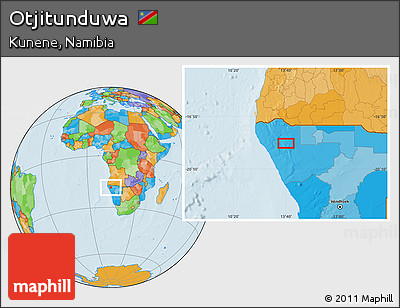 Political Location Map of Otjitunduwa