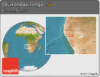 Satellite Location Map of Otjikondavirongo