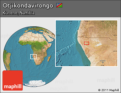 Satellite Location Map of Otjikondavirongo