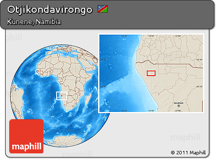 Shaded Relief Location Map of Otjikondavirongo