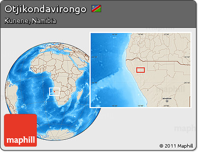 Shaded Relief Location Map of Otjikondavirongo