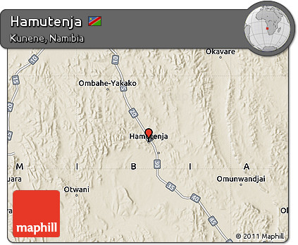 Shaded Relief Map of Hamutenja