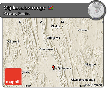Shaded Relief Map of Otjikondavirongo