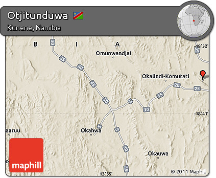 Shaded Relief Map of Otjitunduwa