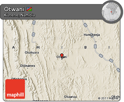 Shaded Relief Map of Otwani