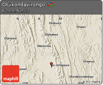 Shaded Relief Map of Otjikondavirongo