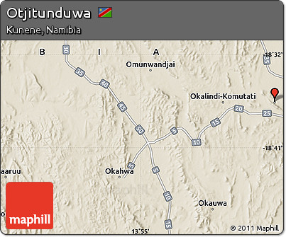 Shaded Relief Map of Otjitunduwa