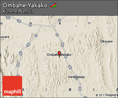 Shaded Relief Map of Ombahe-Yakako