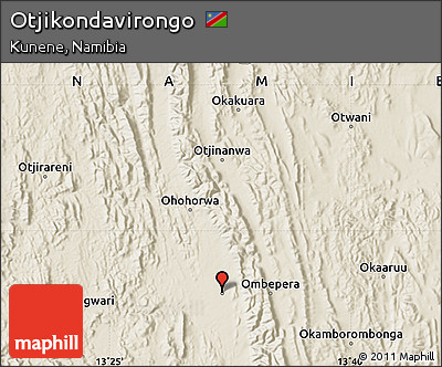 Shaded Relief Map of Otjikondavirongo