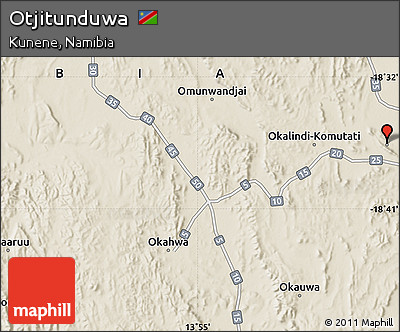 Shaded Relief Map of Otjitunduwa