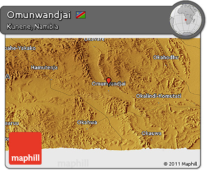 Physical Panoramic Map of Omunwandjai