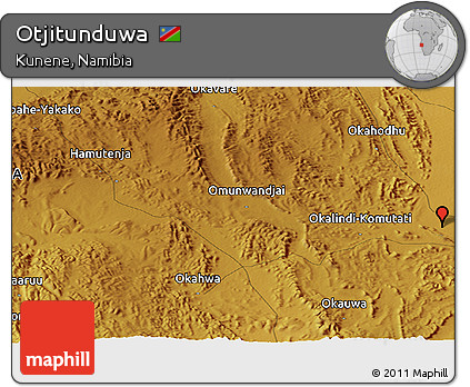 Physical Panoramic Map of Otjitunduwa