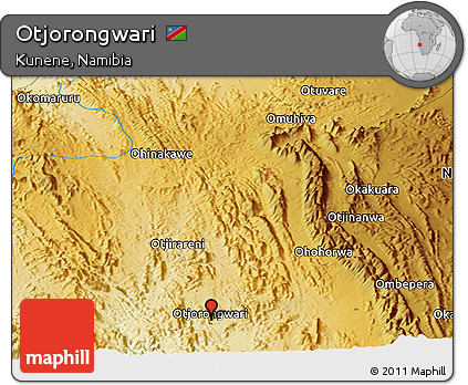 Physical Panoramic Map of Otjorongwari