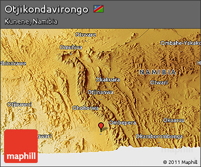 Physical Panoramic Map of Otjikondavirongo