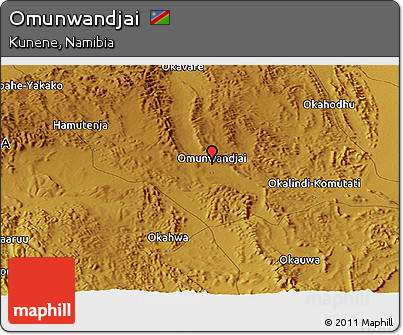 Physical Panoramic Map of Omunwandjai