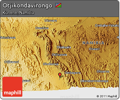 Physical Panoramic Map of Otjikondavirongo