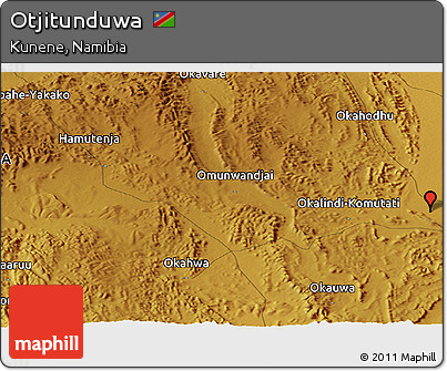 Physical Panoramic Map of Otjitunduwa