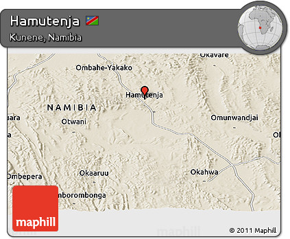 Shaded Relief Panoramic Map of Hamutenja