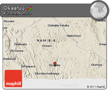 Shaded Relief Panoramic Map of Okaaruu
