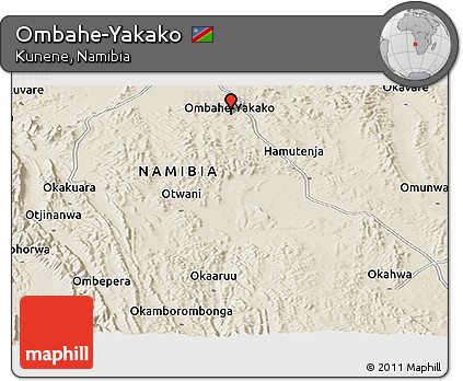 Shaded Relief Panoramic Map of Ombahe-Yakako