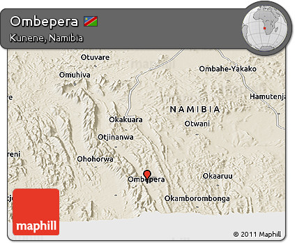 Shaded Relief Panoramic Map of Ombepera