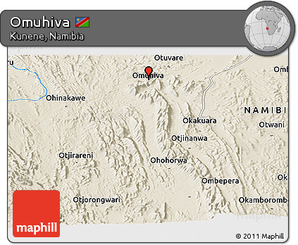 Shaded Relief Panoramic Map of Omuhiva