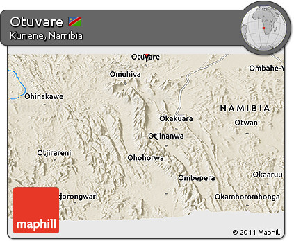 Shaded Relief Panoramic Map of Otuvare