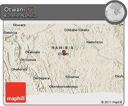 Shaded Relief Panoramic Map of Otwani