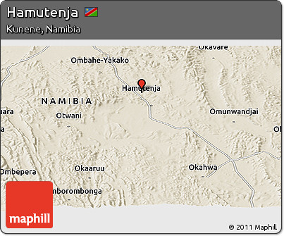 Shaded Relief Panoramic Map of Hamutenja
