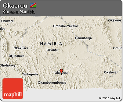 Shaded Relief Panoramic Map of Okaaruu
