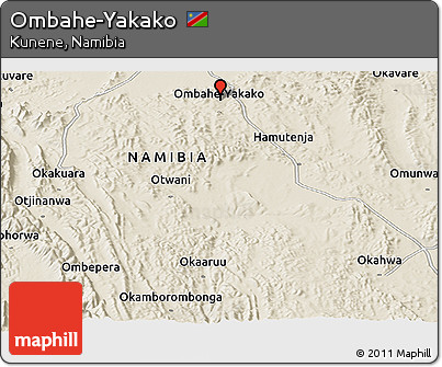 Shaded Relief Panoramic Map of Ombahe-Yakako