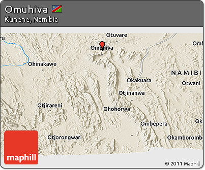 Shaded Relief Panoramic Map of Omuhiva