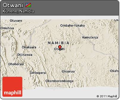 Shaded Relief Panoramic Map of Otwani