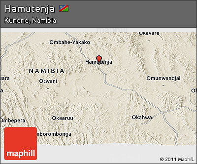 Shaded Relief Panoramic Map of Hamutenja