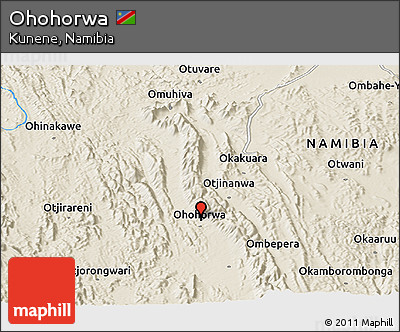 Shaded Relief Panoramic Map of Ohohorwa