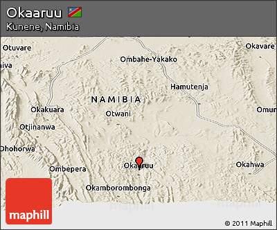 Shaded Relief Panoramic Map of Okaaruu