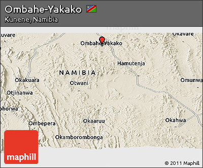 Shaded Relief Panoramic Map of Ombahe-Yakako