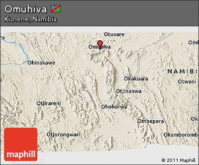 Shaded Relief Panoramic Map of Omuhiva