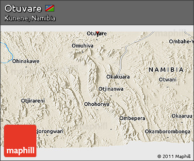 Shaded Relief Panoramic Map of Otuvare