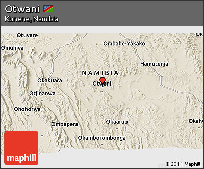 Shaded Relief Panoramic Map of Otwani