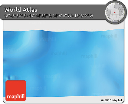 Physical 3D Map of the Area around 18° 31' 34" S, 13° 31' 30" W