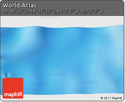 Physical 3D Map of the Area around 18° 31' 34" S, 13° 31' 30" W