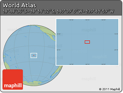 Savanna Style Location Map of the Area around 18° 31' 34" S, 140° 10' 30" W