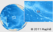 Shaded Relief Location Map of the area around 18° 31' 34" S, 140° 10' 30" W