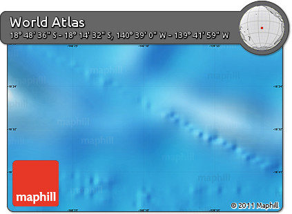 Shaded Relief Map of the Area around 18° 31' 34" S, 140° 10' 30" W