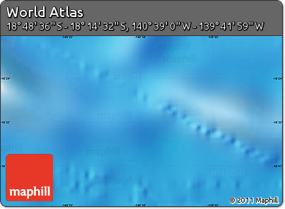 Shaded Relief Map of the Area around 18° 31' 34" S, 140° 10' 30" W